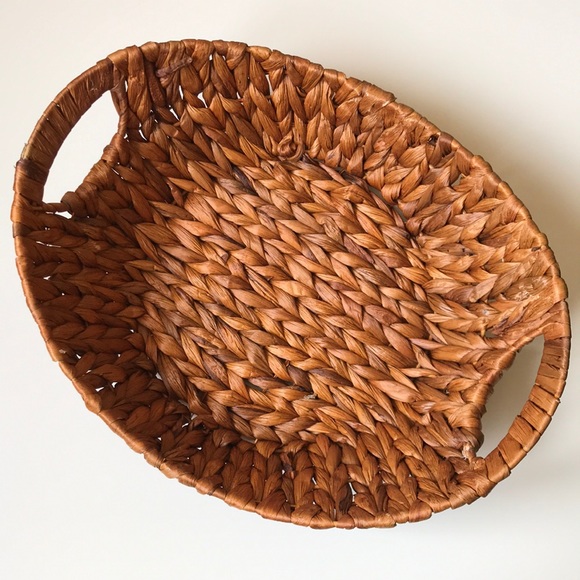 Other - Boho Oval Wicker Basket